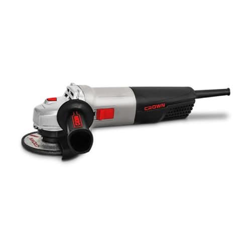 Crown NOUVEAU 1010W 115mm angle grinder with side handle and black silver design