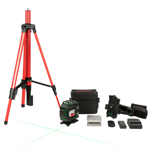 Niveau Laser 4D 16 Lignes 30M avec Perche Télescopique CROWN CT44150